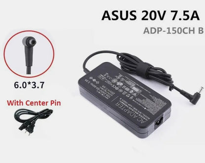 ASUS Laptop Charger 150W 20V 7.5A Original Adapter (6.0 mm x 3.7 mm) (1 Yr Warranty) (Power Cord Included)