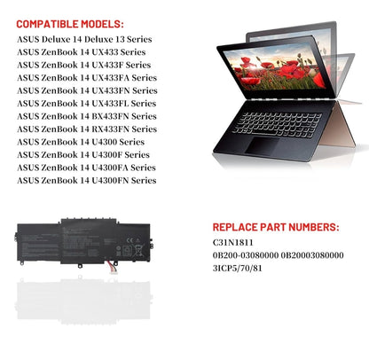 ASUS C31N1811 - C31N1811 Original Laptop Notebook Battery (1 Yr Warranty)