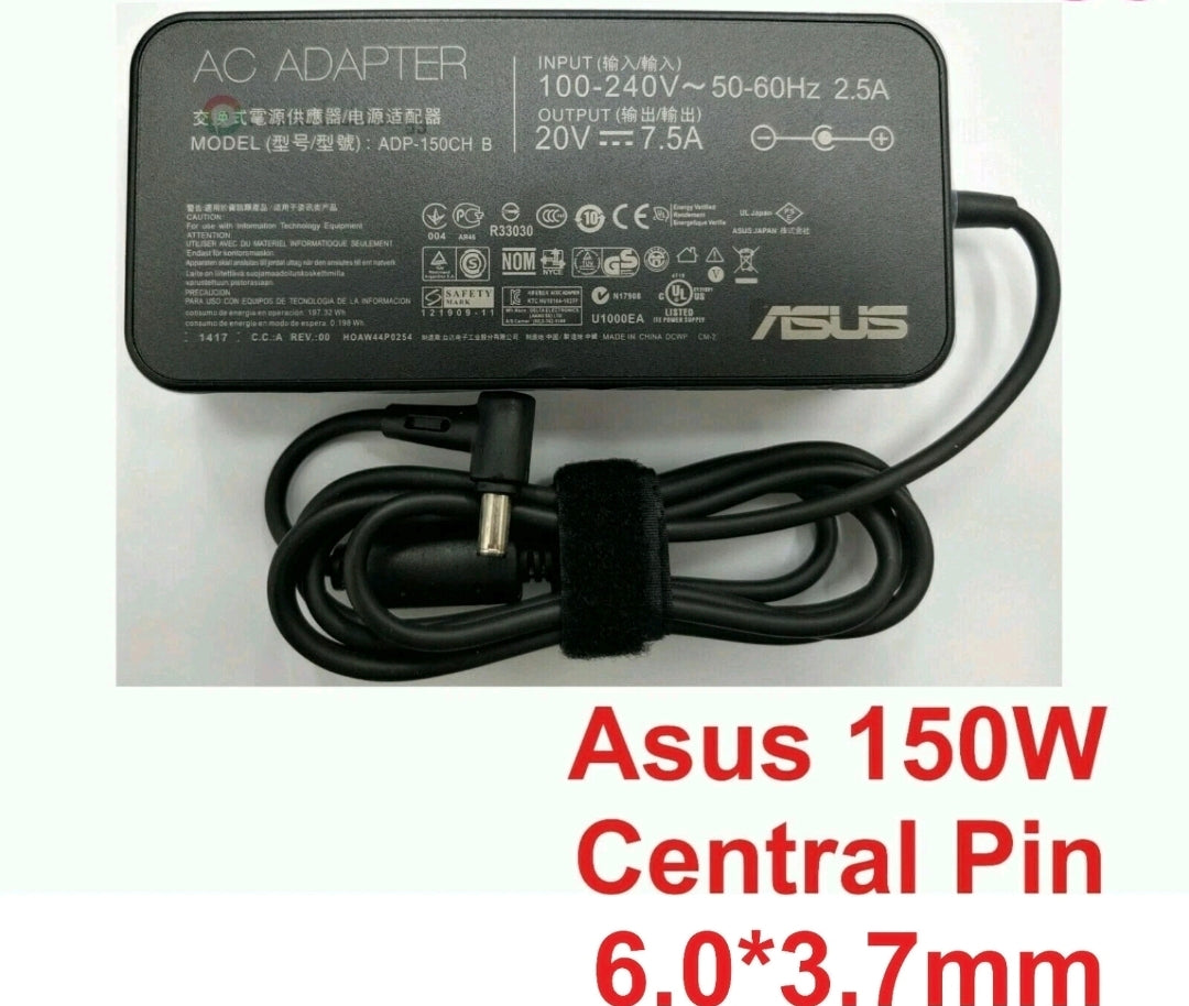 ASUS Laptop Charger 150W 20V 7.5A Original Adapter (6.0 mm x 3.7 mm) (1 Yr Warranty) (Power Cord Included)