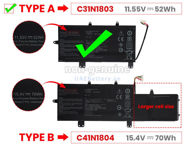 ASUS C31N1803 - C31N1803 Original Laptop Notebook Battery (1 Yr Warranty)