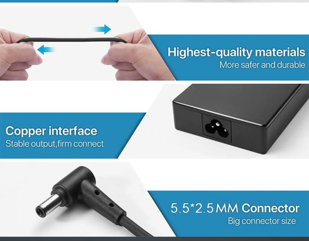 ASUS Laptop Charger 120W 20V 6A Original Adapter (5.5 mm x 2.5 mm) (1 Yr Warranty) (Power Cord Included)