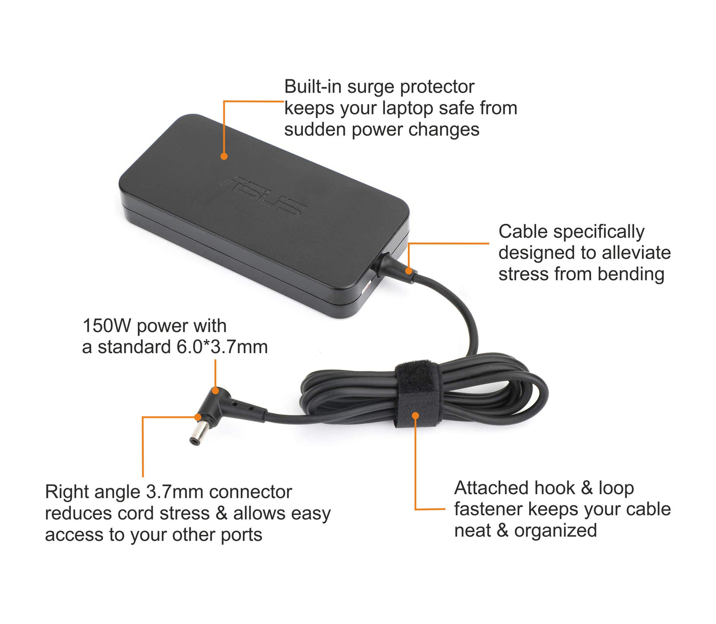 ASUS Laptop Charger 150W 20V 7.5A Original Adapter (6.0 mm x 3.7 mm) (1 Yr Warranty) (Power Cord Included)