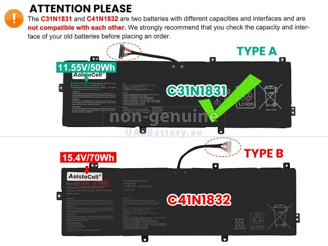 ASUS C31N1831 - C31N1831 Original Laptop Notebook Battery (1 Yr Warranty)