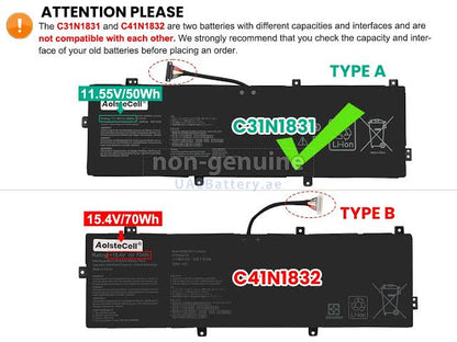 ASUS C31N1831 - C31N1831 Original Laptop Notebook Battery (1 Yr Warranty)