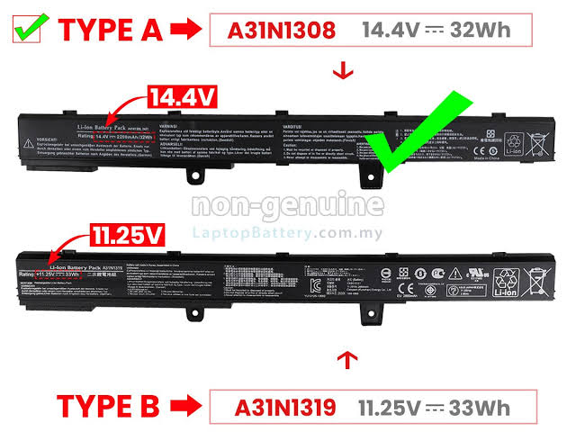 ASUS A31LJ21 - A41N1308 Original Laptop Notebook Battery (1 Yr Warranty)