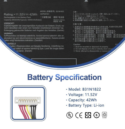 ASUS B31N1822 - B31N1822 Original Laptop Notebook Battery (1 Yr Warranty)
