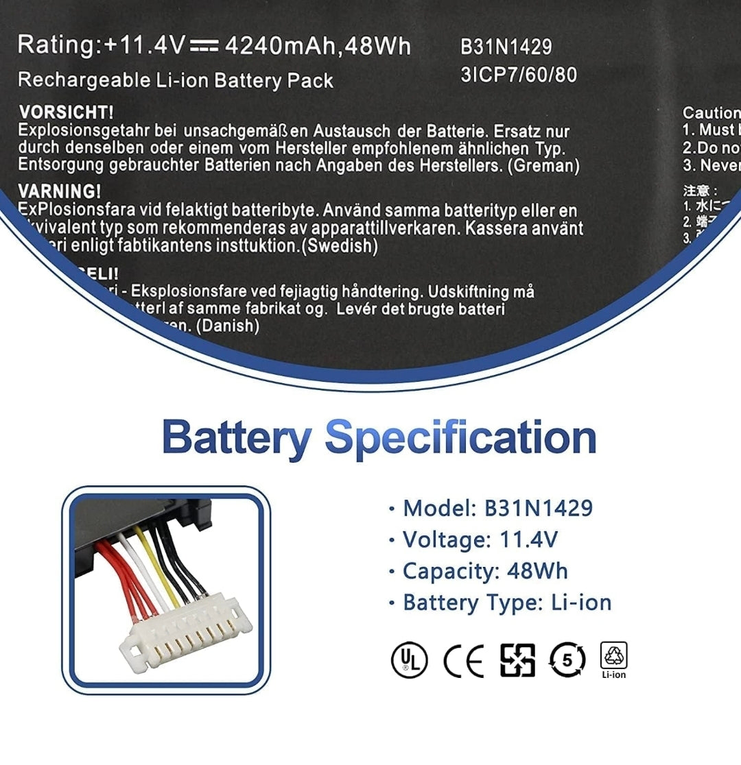 ASUS C31N1429 - C31N1429 Original Laptop Notebook Battery (1 Yr Warranty)