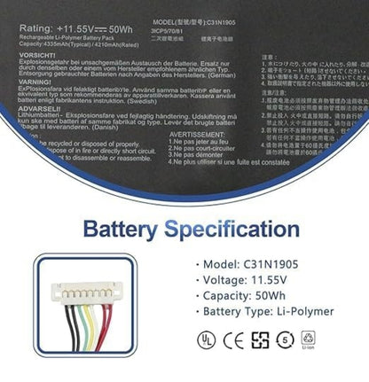 ASUS Vivobook S 14 Flip TN3402QAB - C31N1905 Original Laptop Notebook Battery (1 Yr Warranty)