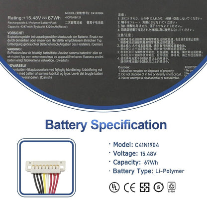 ASUS Zenbook 13 UX325 - C41N1904 Original Laptop Notebook Battery (1 Yr Warranty)