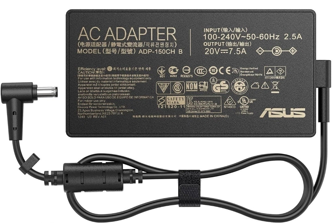 ASUS Laptop Charger 150W 20V 7.5A Original Adapter (4.5 mm x 3.0 mm) (1 Yr Warranty) (Power Cord Included)