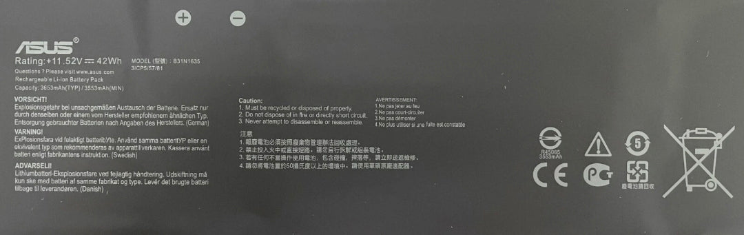 ASUS B31N1635 - B31N1635 Original Laptop Notebook Battery (1 Yr Warranty)