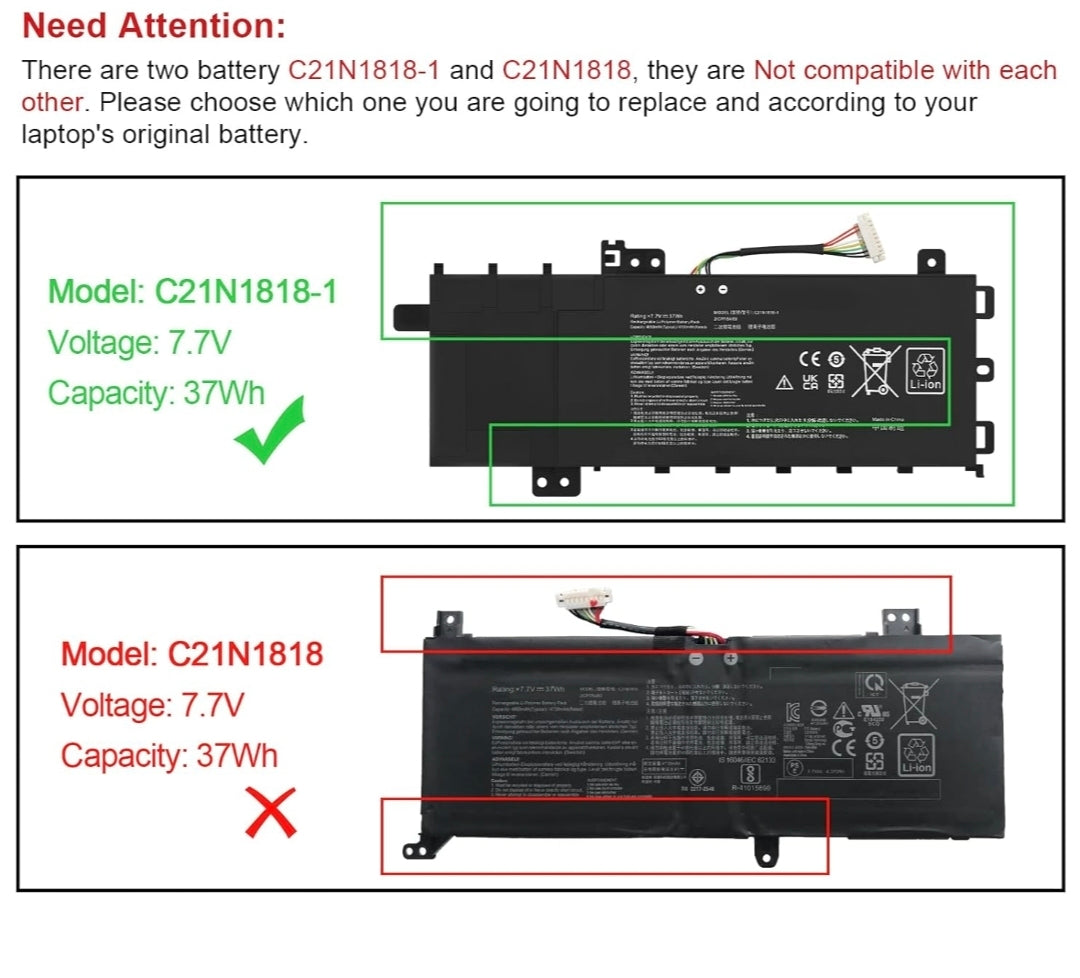 ASUS 14 X409MA - B21N1818 Original Laptop Notebook Battery (1 Yr Warranty)